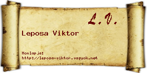 Leposa Viktor névjegykártya
